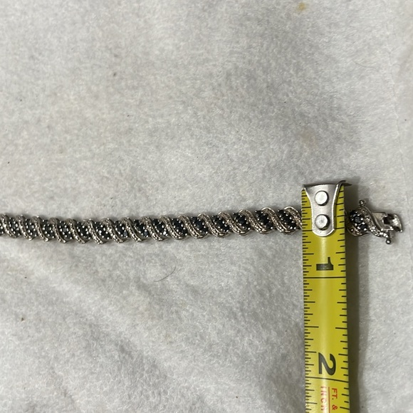 925 Sterling Silver Blue Sapphire & Diamond Tennis Bracelet NOWT🦋 - Picture 6 of 9